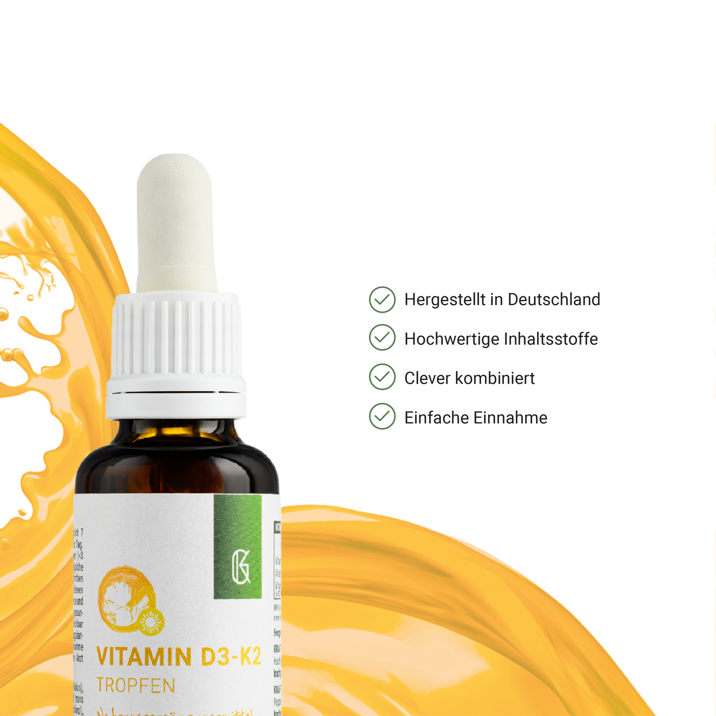 Vitamin D3-K2Tropfen Bulletpoints