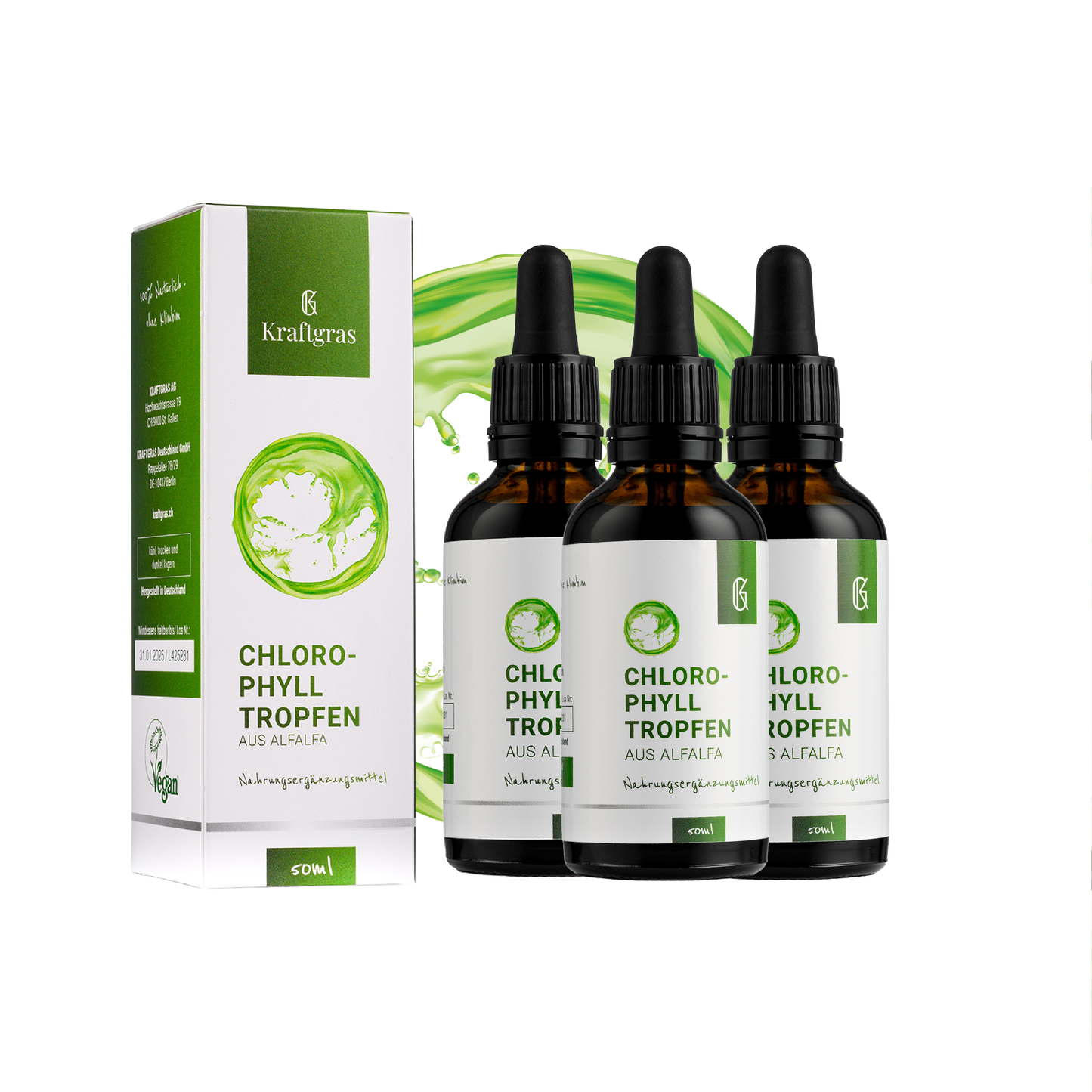 Chlorophylltropfen aus Alfalfa 3erSet Pack