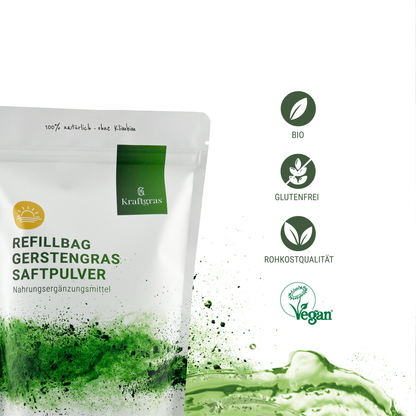Sachet de recharge Poudre de jus d'herbe d'orge