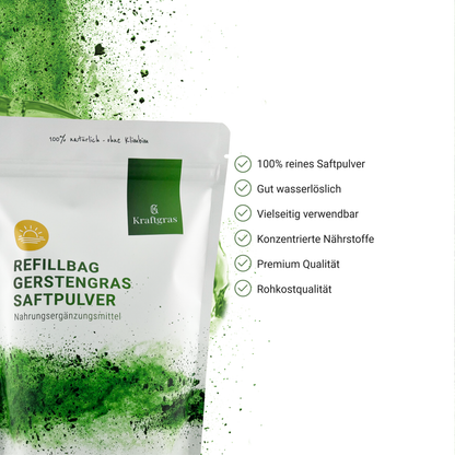 Sachet de recharge Poudre de jus d'herbe d'orge